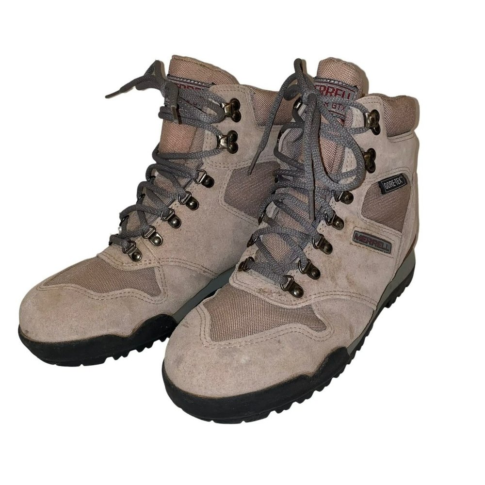 Merrell Zephyr GTX Women's Beige GORE-TEX Waterproof Lug Hiking Boots Size 9.5